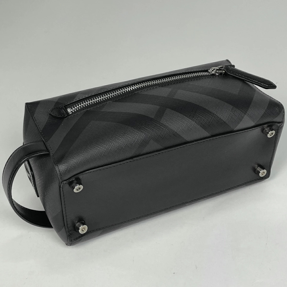 Burberry Check Shoulder Bag Canvas Black - Picture 2 of 6